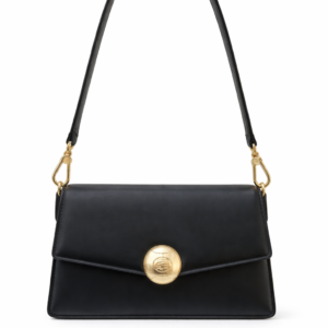 sac bandoulière lacoste cuir lisse noir